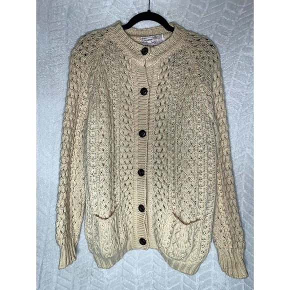 Glencolumbkille Wool Knit Cardigan Sweater - Picture 1 of 4